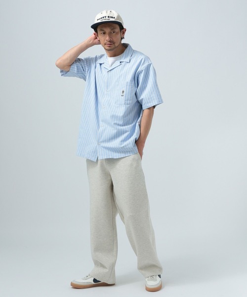 BAYFLOW（ベイフロー）の「【TeddyBear/テディベア】刺繍オープンカラー半袖シャツ（シャツ/ブラウス・メンズ・ネイビー/イエロー・LARGE/MEDIUM）」の3枚目の写真