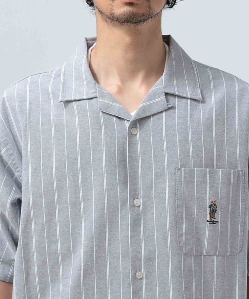 BAYFLOW（ベイフロー）の「【TeddyBear/テディベア】刺繍オープンカラー半袖シャツ（シャツ/ブラウス・メンズ・ネイビー/イエロー・LARGE/MEDIUM）」の10枚目の写真