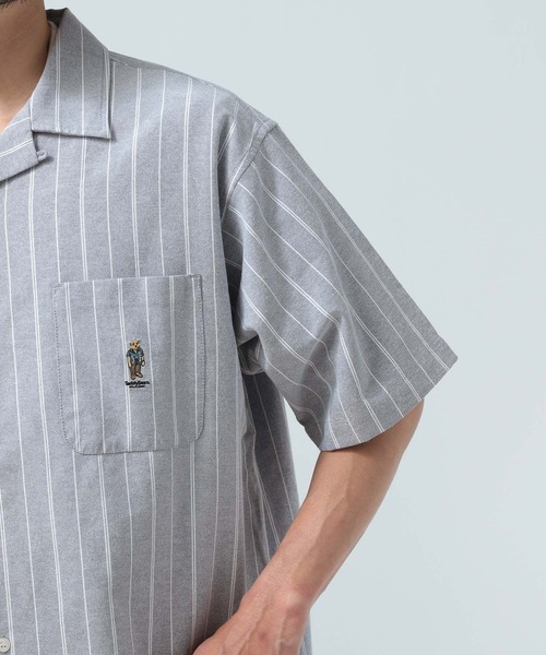 BAYFLOW（ベイフロー）の「【TeddyBear/テディベア】刺繍オープンカラー半袖シャツ（シャツ/ブラウス・メンズ・ネイビー/イエロー・LARGE/MEDIUM）」の12枚目の写真