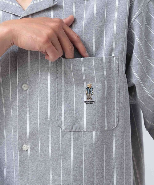 BAYFLOW（ベイフロー）の「【TeddyBear/テディベア】刺繍オープンカラー半袖シャツ（シャツ/ブラウス・メンズ・ネイビー/イエロー・LARGE/MEDIUM）」の13枚目の写真