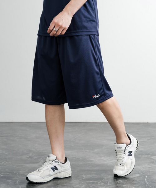 FILA(フィラ)の「FILA フィラ QUICKDRY 吸汗速乾ワンポイントロゴ刺繍メッシュハーフパンツ(その他パンツ・メンズ・ブラック/ライトグレー/ネイビー・M/L/LL)」の1枚目の写真