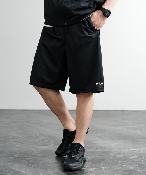 FILA(フィラ)の「FILA フィラ QUICKDRY 吸汗速乾ワンポイントロゴ刺繍メッシュハーフパンツ(その他パンツ・メンズ・ブラック/ライトグレー/ネイビー・M/L/LL)」の5枚目の写真