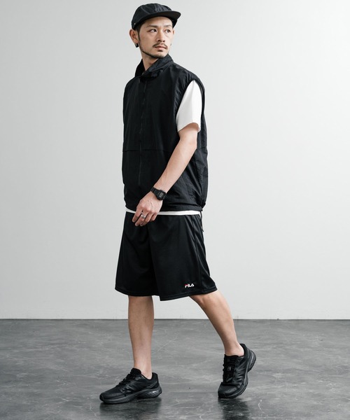 FILA(フィラ)の「FILA フィラ QUICKDRY 吸汗速乾ワンポイントロゴ刺繍メッシュハーフパンツ(その他パンツ・メンズ・ブラック/ライトグレー/ネイビー・M/L/LL)」の7枚目の写真