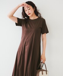 新品　UNTITLED ブラウン 半袖 ワンピース Oサイズ　日本製 タグ付 未使用】UNTITLED アンタイトル ☆ 日本製 半袖