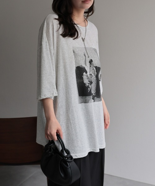 ap retro(アプレトロ)の「フォトプリント半袖BigTee(Tシャツ/カットソー・レディース・オートミール/ブラック/ホワイト/ネイビー・FREE)」の21枚目の写真