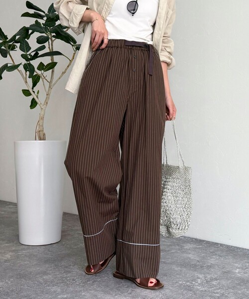 fredy emue（フレディエミュ）の「ストライプパジャマパンツ（その他パンツ・レディース・ブラウン系その他/ブルー系その他・38）」の22枚目の写真