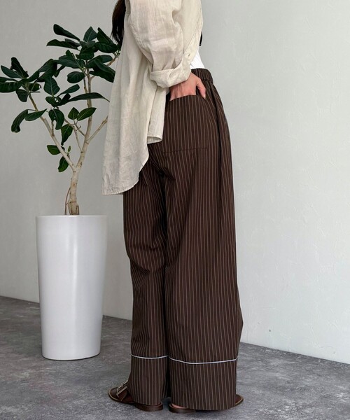 fredy emue（フレディエミュ）の「ストライプパジャマパンツ（その他パンツ・レディース・ブラウン系その他/ブルー系その他・38）」の20枚目の写真