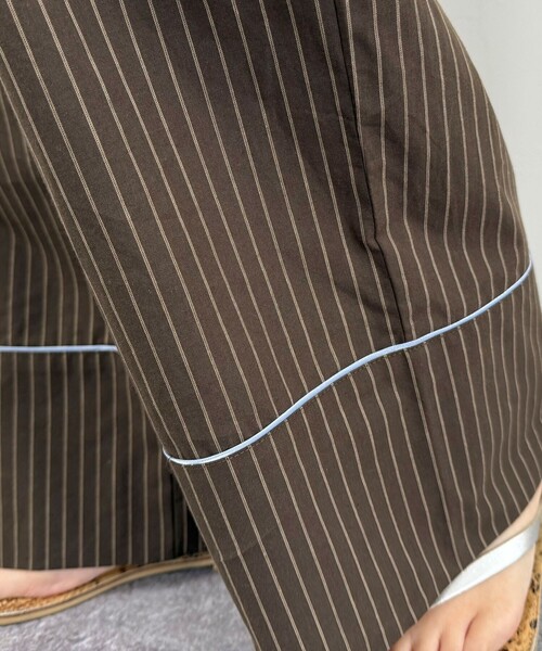 fredy emue（フレディエミュ）の「ストライプパジャマパンツ（その他パンツ・レディース・ブラウン系その他/ブルー系その他・38）」の12枚目の写真