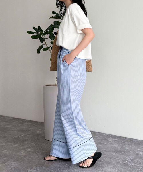 fredy emue（フレディエミュ）の「ストライプパジャマパンツ（その他パンツ・レディース・ブラウン系その他/ブルー系その他・38）」の10枚目の写真