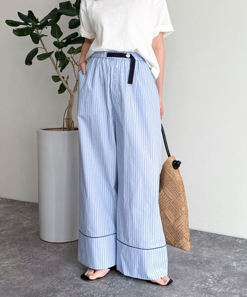 fredy emue（フレディエミュ）の「ストライプパジャマパンツ（その他パンツ・レディース・ブラウン系その他/ブルー系その他・38）」の9枚目の写真