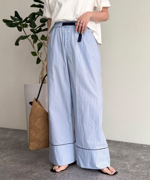 fredy emue（フレディエミュ）の「ストライプパジャマパンツ（その他パンツ・レディース・ブラウン系その他/ブルー系その他・38）」の8枚目の写真