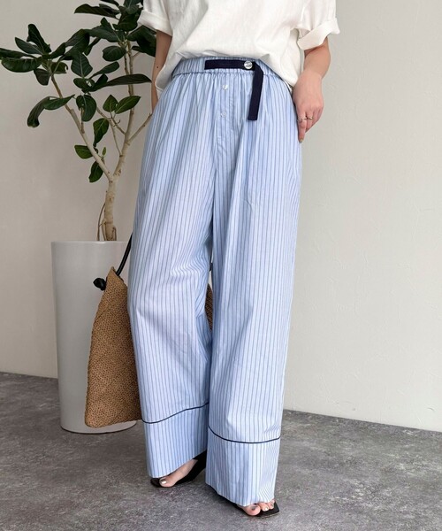 fredy emue（フレディエミュ）の「ストライプパジャマパンツ（その他パンツ・レディース・ブラウン系その他/ブルー系その他・38）」の7枚目の写真