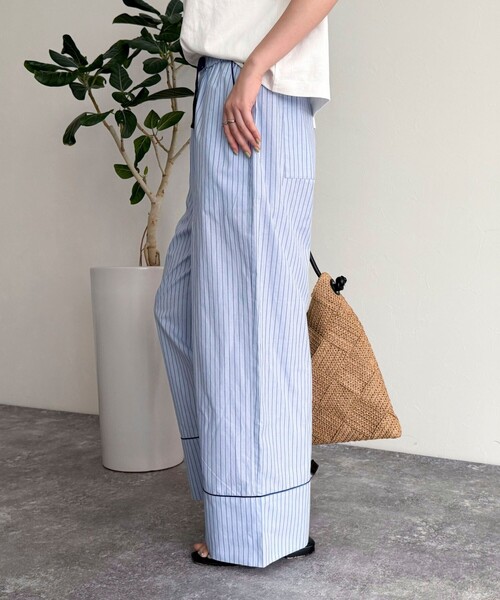 fredy emue（フレディエミュ）の「ストライプパジャマパンツ（その他パンツ・レディース・ブラウン系その他/ブルー系その他・38）」の5枚目の写真