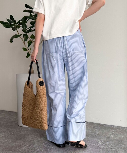 fredy emue（フレディエミュ）の「ストライプパジャマパンツ（その他パンツ・レディース・ブラウン系その他/ブルー系その他・38）」の4枚目の写真