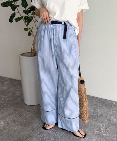 fredy emue（フレディエミュ）の「ストライプパジャマパンツ（その他パンツ・レディース・ブラウン系その他/ブルー系その他・38）」の3枚目の写真