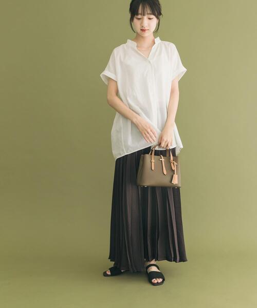 ITEMS URBANRESEARCH（アイテムズ アーバンリサーチ）の「フリルスキッパーブラウス（シャツ/ブラウス・レディース・ブラック/ホワイト/ライトベージュ・FREE）」の19枚目の写真