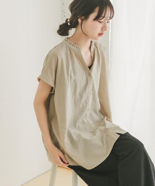 ITEMS URBANRESEARCH（アイテムズ アーバンリサーチ）の「フリルスキッパーブラウス（シャツ/ブラウス・レディース・ブラック/ホワイト/ライトベージュ・FREE）」の10枚目の写真