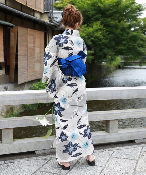 k*o様 浴衣　水色　撫子　ナデシコ　手縫い k*o様 浴衣 水色 撫子 ナデシコ 手縫い