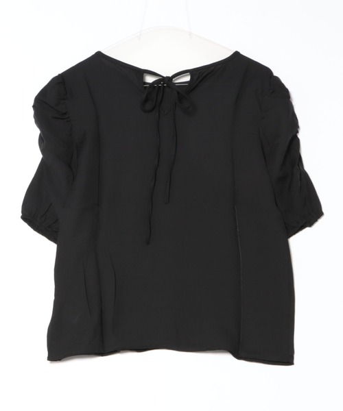 LAFFMO（ラフモ）の「ギャザーパフスリーブブラウス（シャツ/ブラウス・レディース・ベージュ/ブラック・XL/L/M）」の5枚目の写真