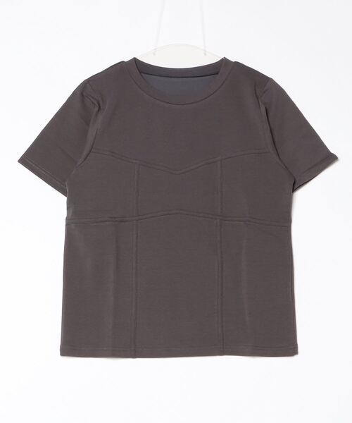 DIP IN CHOCOLATE(ディップインチョコレート)の「ビスチェ風デザインTシャツ【DIP IN CHOCOLATE】(Tシャツ/カットソー・レディース・ブラック/オフホワイト/チャコールグレー/ブラウン・F)」の7枚目の写真