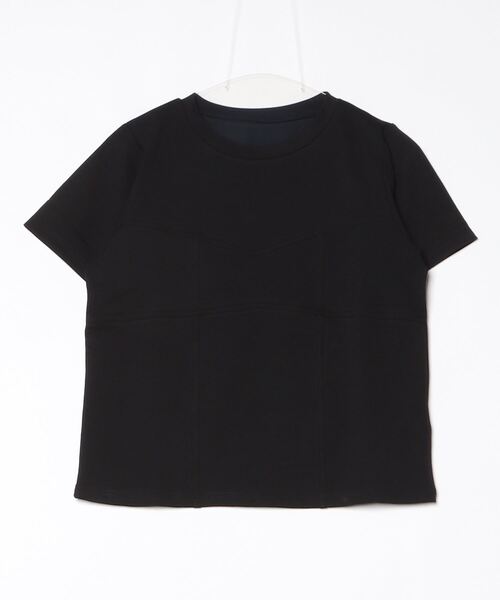 DIP IN CHOCOLATE(ディップインチョコレート)の「ビスチェ風デザインTシャツ【DIP IN CHOCOLATE】(Tシャツ/カットソー・レディース・ブラック/オフホワイト/チャコールグレー/ブラウン・F)」の6枚目の写真