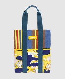 MARNI マルニ トートバッグ 茶x青x黄等(総柄) - 2108425A0063 MARNI - MARNI X CARHARTT WIP - YELLOW SHOPPER / トートバック