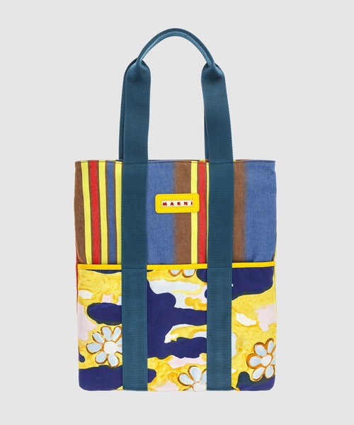 MARNI(マルニ)の「PRINTED TOTE / マルニプリントトートバッグ(トートバッグ・レディース・イエロー× ブルー・ONE SIZE)」の1枚目の写真