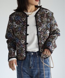 【美品・希少】60s Unknown Vintage Jacket ノーカラー ブランド古着】レディースのノーカラージャケット古着通販