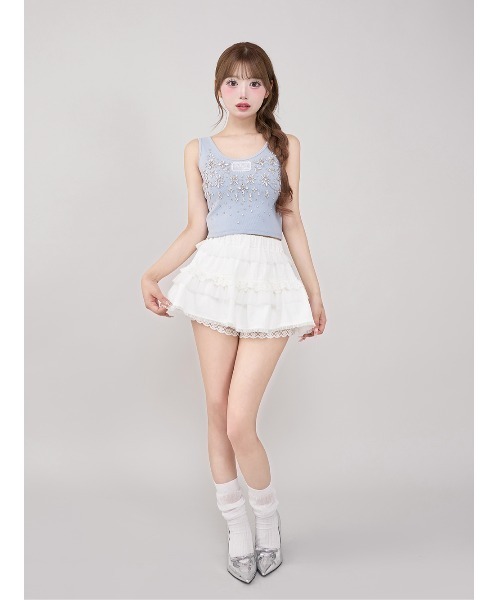 新品・未開封♡Darich♡ジュエリーリブノースリトップス　SAX ダーリッチ Darich ジュエリーリブノースリトップス （グレー