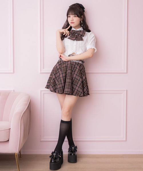 ROJITA（ロジータ）の「【セットアップ対応】シャーリングショルダーフリルヘムブラウス（シャツ/ブラウス・レディース・ブルー/ブラウン/ピンク・FREE）」の18枚目の写真