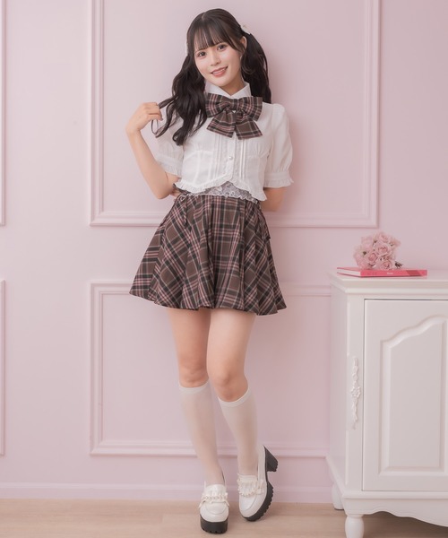 ROJITA（ロジータ）の「【セットアップ対応】シャーリングショルダーフリルヘムブラウス（シャツ/ブラウス・レディース・ブルー/ブラウン/ピンク・FREE）」の16枚目の写真