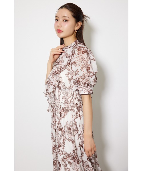 rienda(リエンダ)の「フロントロングフリルマルチパターンワンピース 秋服(ワンピース・レディース・ホワイト系その他/ブルー系その他/ブラック・FREE)」の8枚目の写真