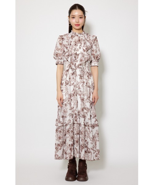 rienda(リエンダ)の「フロントロングフリルマルチパターンワンピース 秋服(ワンピース・レディース・ホワイト系その他/ブルー系その他/ブラック・FREE)」の9枚目の写真