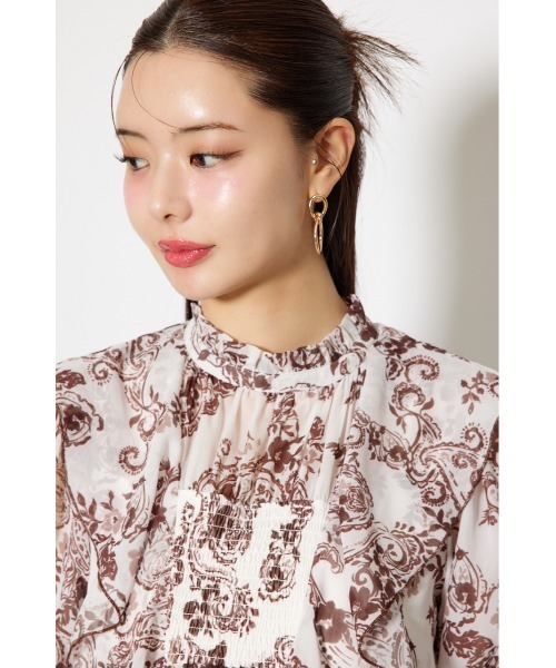 rienda(リエンダ)の「フロントロングフリルマルチパターンワンピース 秋服(ワンピース・レディース・ホワイト系その他/ブルー系その他/ブラック・FREE)」の12枚目の写真