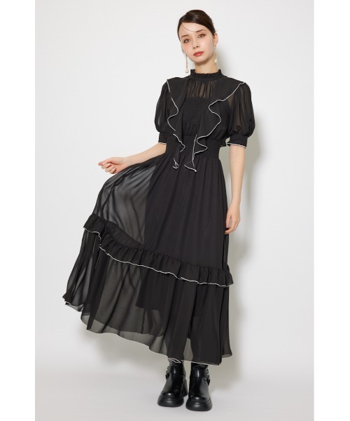 rienda(リエンダ)の「フロントロングフリルマルチパターンワンピース 秋服(ワンピース・レディース・ホワイト系その他/ブルー系その他/ブラック・FREE)」の19枚目の写真