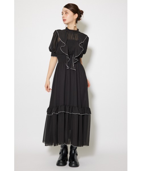 rienda(リエンダ)の「フロントロングフリルマルチパターンワンピース 秋服(ワンピース・レディース・ホワイト系その他/ブルー系その他/ブラック・FREE)」の20枚目の写真