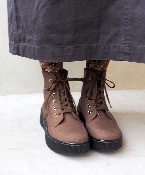 あしながおじさん(アシナガオジサン)の「撥水│ハイカットスニーカー 1310281(スニーカー・レディース・モカ/ブラック・22.5cm/23cm/23.5cm/24cm/24.5cm)」の1枚目の写真