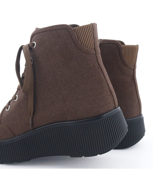 あしながおじさん(アシナガオジサン)の「撥水│ハイカットスニーカー 1310281(スニーカー・レディース・モカ/ブラック・22.5cm/23cm/23.5cm/24cm/24.5cm)」の6枚目の写真