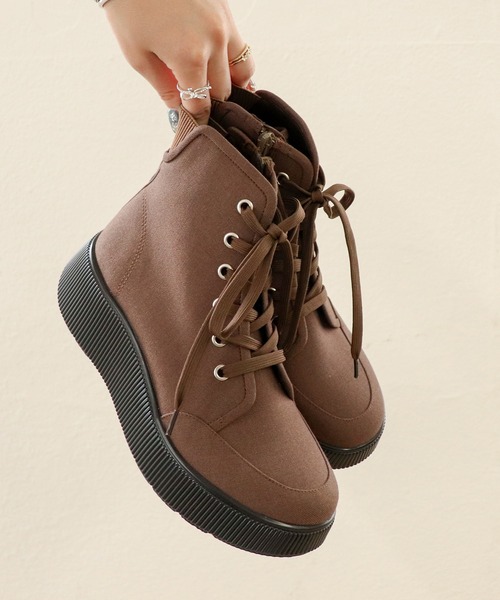 あしながおじさん(アシナガオジサン)の「撥水│ハイカットスニーカー 1310281(スニーカー・レディース・モカ/ブラック・22.5cm/23cm/23.5cm/24cm/24.5cm)」の17枚目の写真