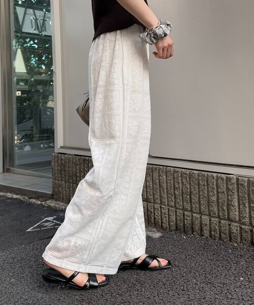セール】パッチワーク切替レースワイドパンツ（その他パンツ