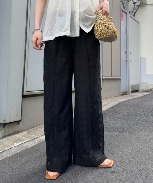 michirico レースパンツ BLACK RODEO CROWNS WIDE BOWL | パッチワークレースパンツ (パンツ