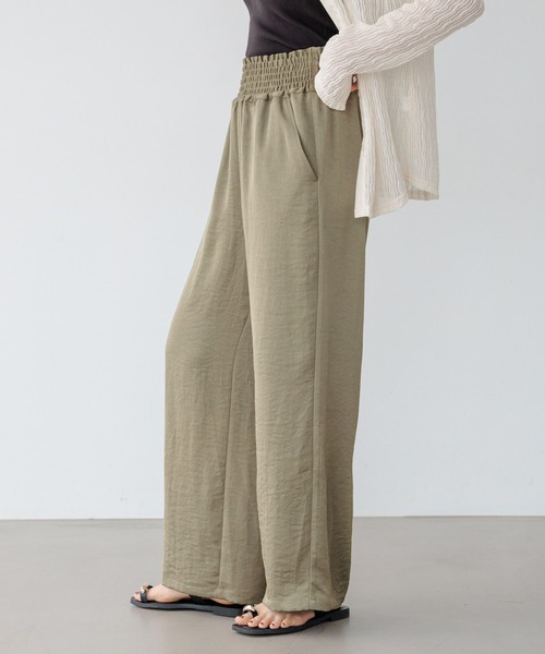 BAYFLOW（ベイフロー）の「ウエストシャーリングサテンパンツ（その他パンツ・レディース・ブラウン/ブラック/カーキ・FREE/X-SMALL）」の12枚目の写真