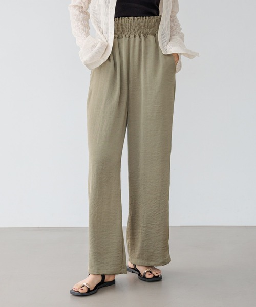 BAYFLOW（ベイフロー）の「ウエストシャーリングサテンパンツ（その他パンツ・レディース・ブラウン/ブラック/カーキ・FREE/X-SMALL）」の14枚目の写真