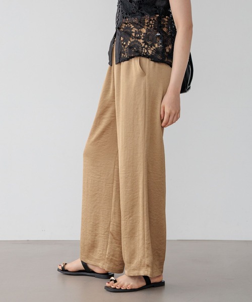 BAYFLOW（ベイフロー）の「ウエストシャーリングサテンパンツ（その他パンツ・レディース・ブラウン/ブラック/カーキ・FREE/X-SMALL）」の8枚目の写真