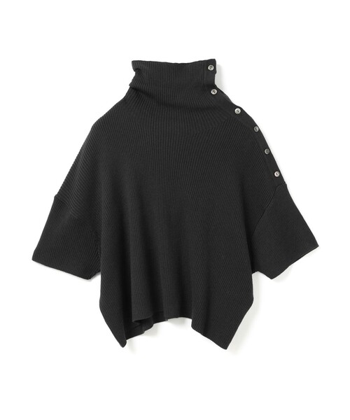 mizuiroind（ミズイロインド）の「mizuiro ind アシンメトリーカラーリブプルオーバー（ニット/セーター・レディース・ブラック/ネイビー/チャコールグレー・FREE）」の2枚目の写真