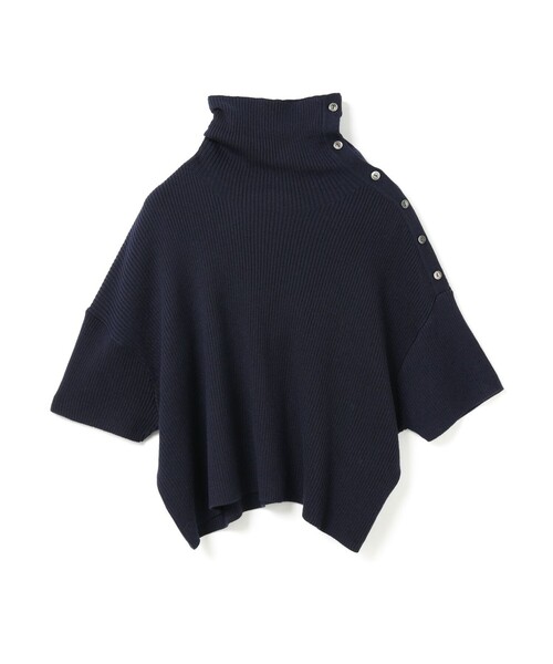 mizuiroind（ミズイロインド）の「mizuiro ind アシンメトリーカラーリブプルオーバー（ニット/セーター・レディース・ブラック/ネイビー/チャコールグレー・FREE）」の4枚目の写真