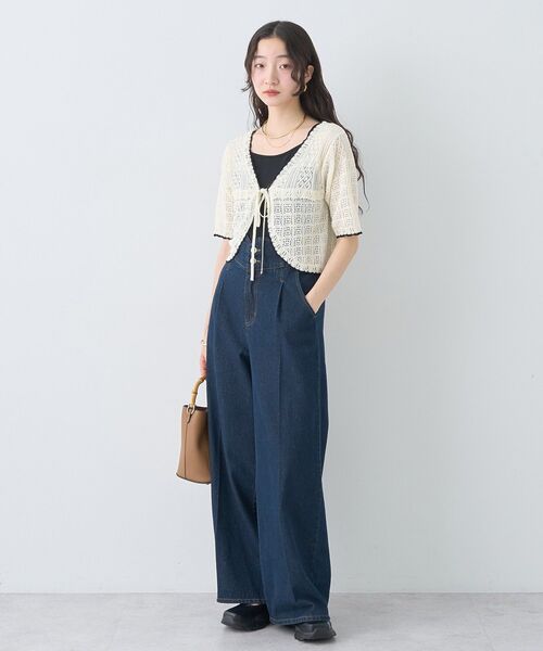 earth music&ecology（アースミュージックアンドエコロジー）の「ハイウエストデニムパンツ（デニムパンツ・レディース・ライトインディゴブルー/インディゴブルー・S/M）」の14枚目の写真