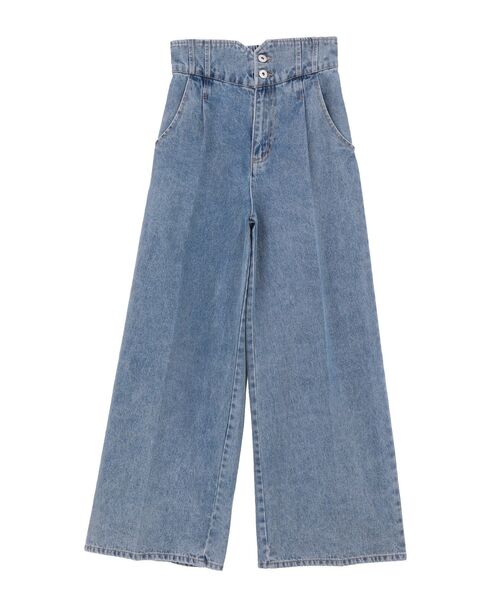 earth music&ecology（アースミュージックアンドエコロジー）の「ハイウエストデニムパンツ（デニムパンツ・レディース・ライトインディゴブルー/インディゴブルー・S/M）」の3枚目の写真