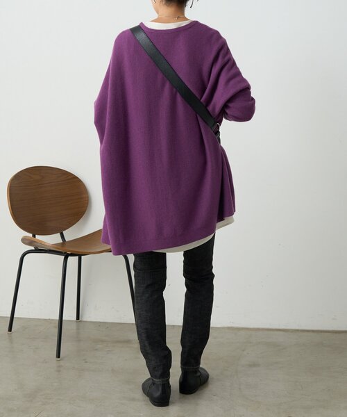 BEARDSLEY（ビアズリー）の「クルービッグニット(ショート)（ニット/セーター・レディース・グリーン/ベージュ/ネイビー/パープル/ブラック・FREE）」の10枚目の写真