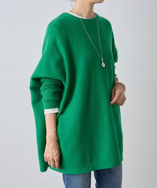 BEARDSLEY（ビアズリー）の「クルービッグニット(ショート)（ニット/セーター・レディース・グリーン/ベージュ/ネイビー/パープル/ブラック・FREE）」の13枚目の写真